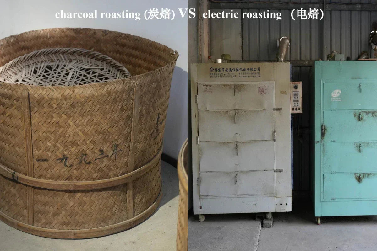 differences between charcoal roasted and electric roasted tea
