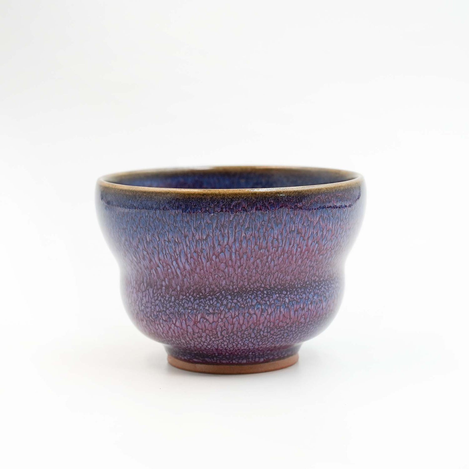 【 One of a Kind】Handmade Jun Ware Teacup -Aurora Purple-Blue Glaze Gourd-shaped Master Cup-150ml