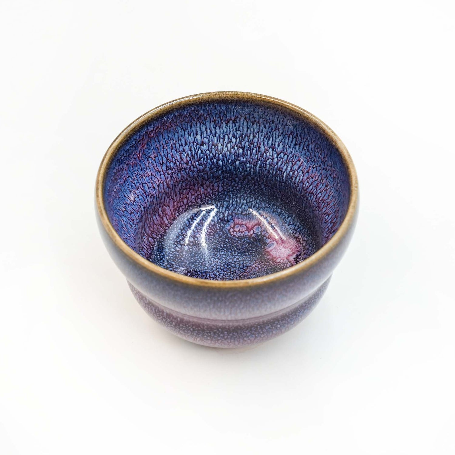 【 One of a Kind】Handmade Jun Ware Teacup -Aurora Purple-Blue Glaze Gourd-shaped Master Cup-150ml