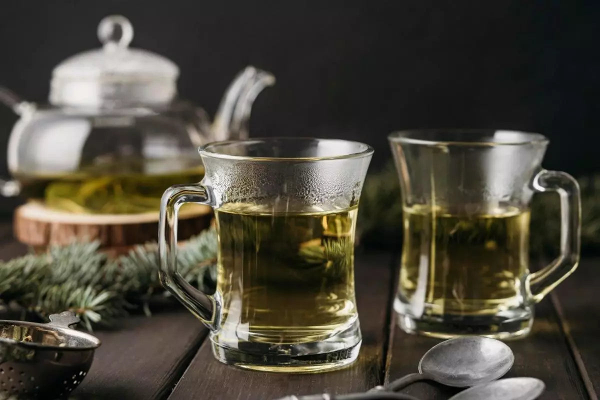 Green tea in a glass