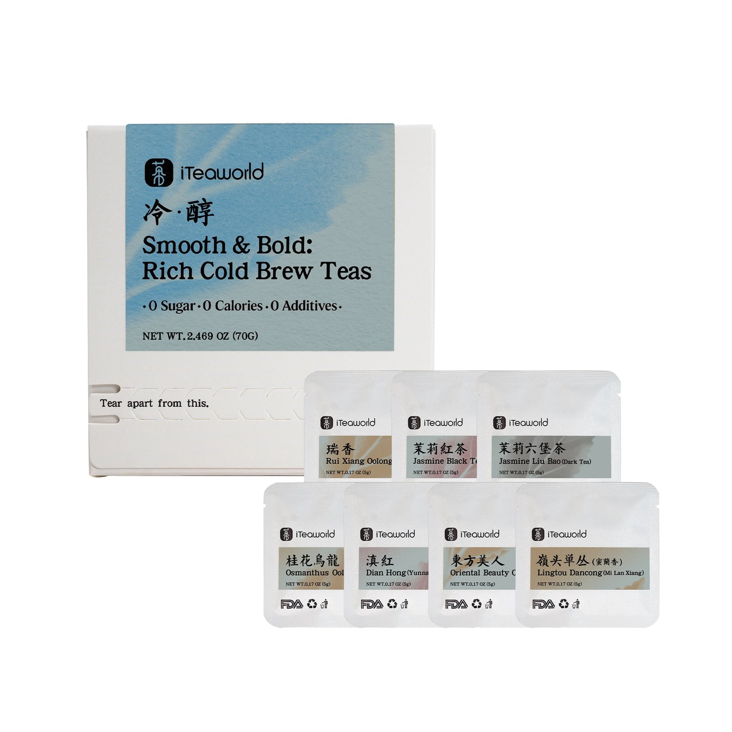 Smooth & Bold: Rich Cold Brew Teas | 0 Sugar · 0 Calories · 0 Additives - Whole Leaf | 14Bags