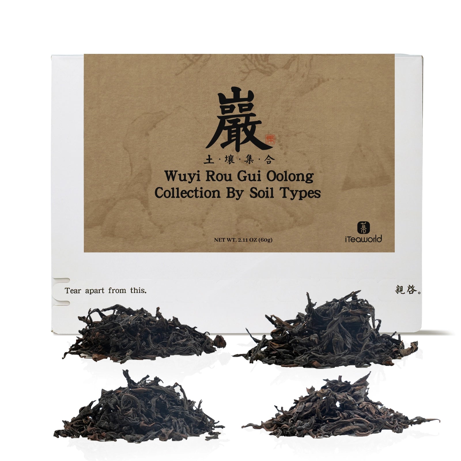 Wuyi Rou Gui Oolong Collection by Soil Types(Core Zheng Yan&Zheng Yan&Ban Yan&The core "Zheng Yan"),Wuyi Rock Tea is roasted at high temperatures using charcoal，2024