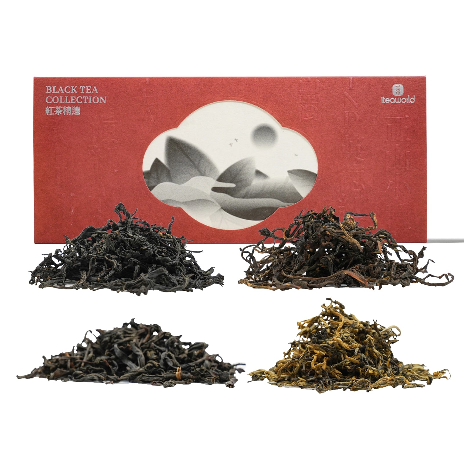 Chinese Black Tea Collection Featuring 4 iconic teas from their authentic origins, including Wuyi Zhengshan Xiaozhong and Keemun Black Tea.