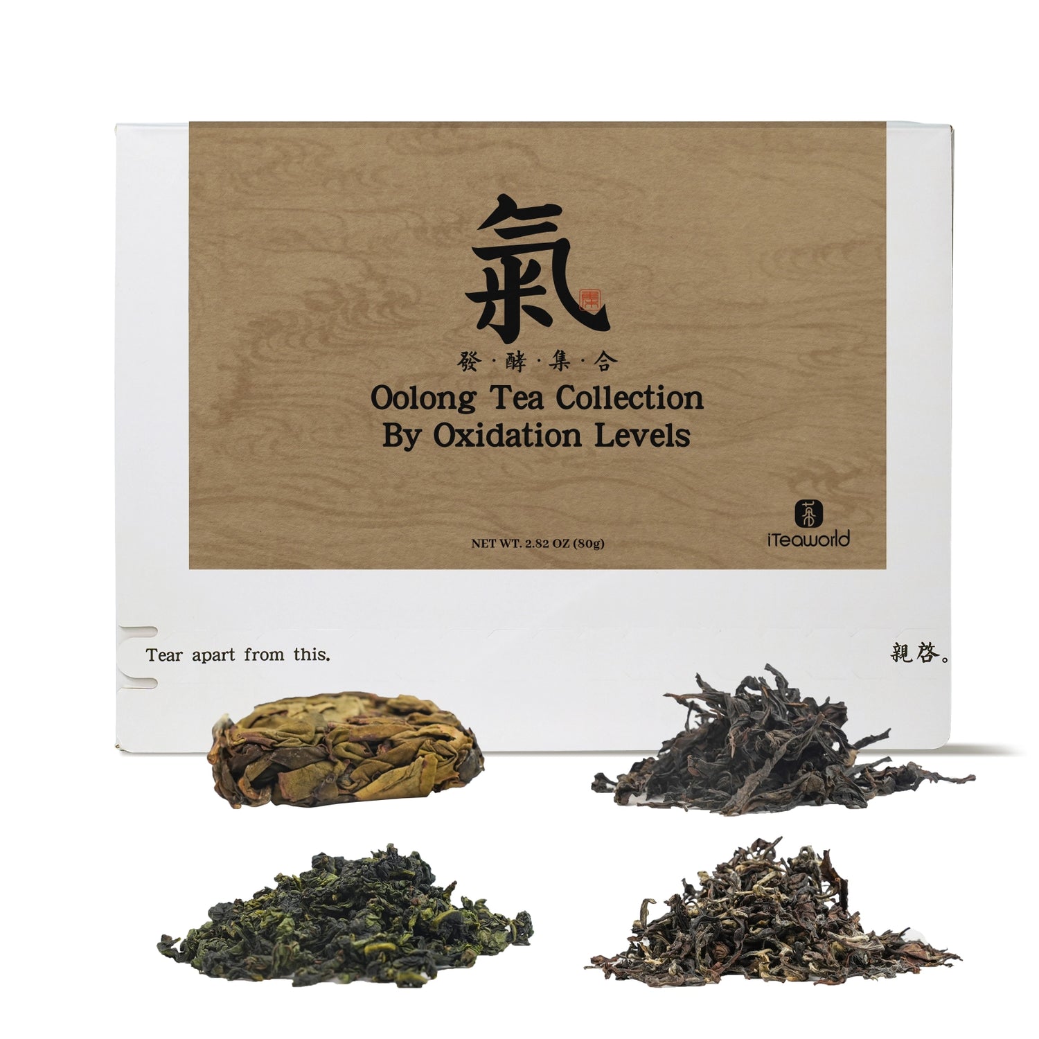 Oolong Tea Comparison Set: 4 Oxidation Levels (Tieguanyin to Oriental Beauty) 80g