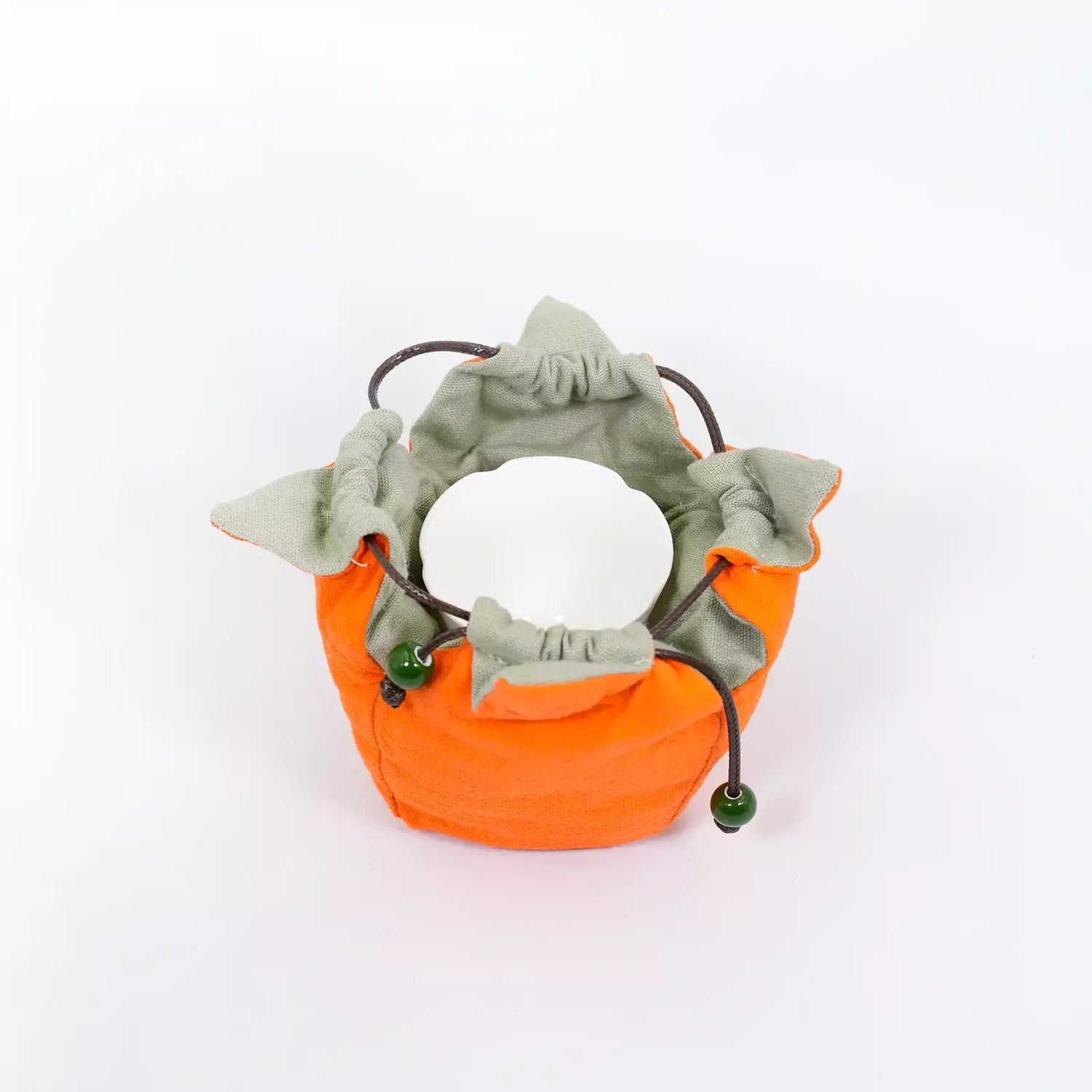 Persimmon-Shaped Cloth Tea Bag for Gaiwan and Teacups Storage