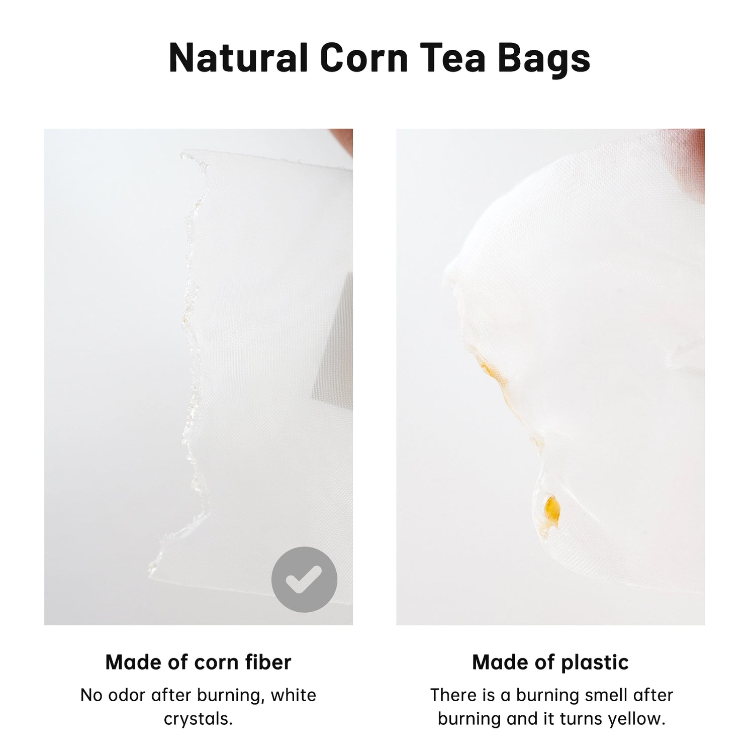 Corn Fiber Food-Grade, Biodegradable Tea Bags 100 pcs