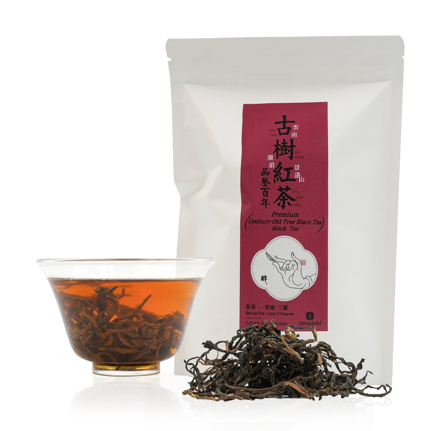 Ancient tree black Tea from Jingmai Mountain yunnan 100g