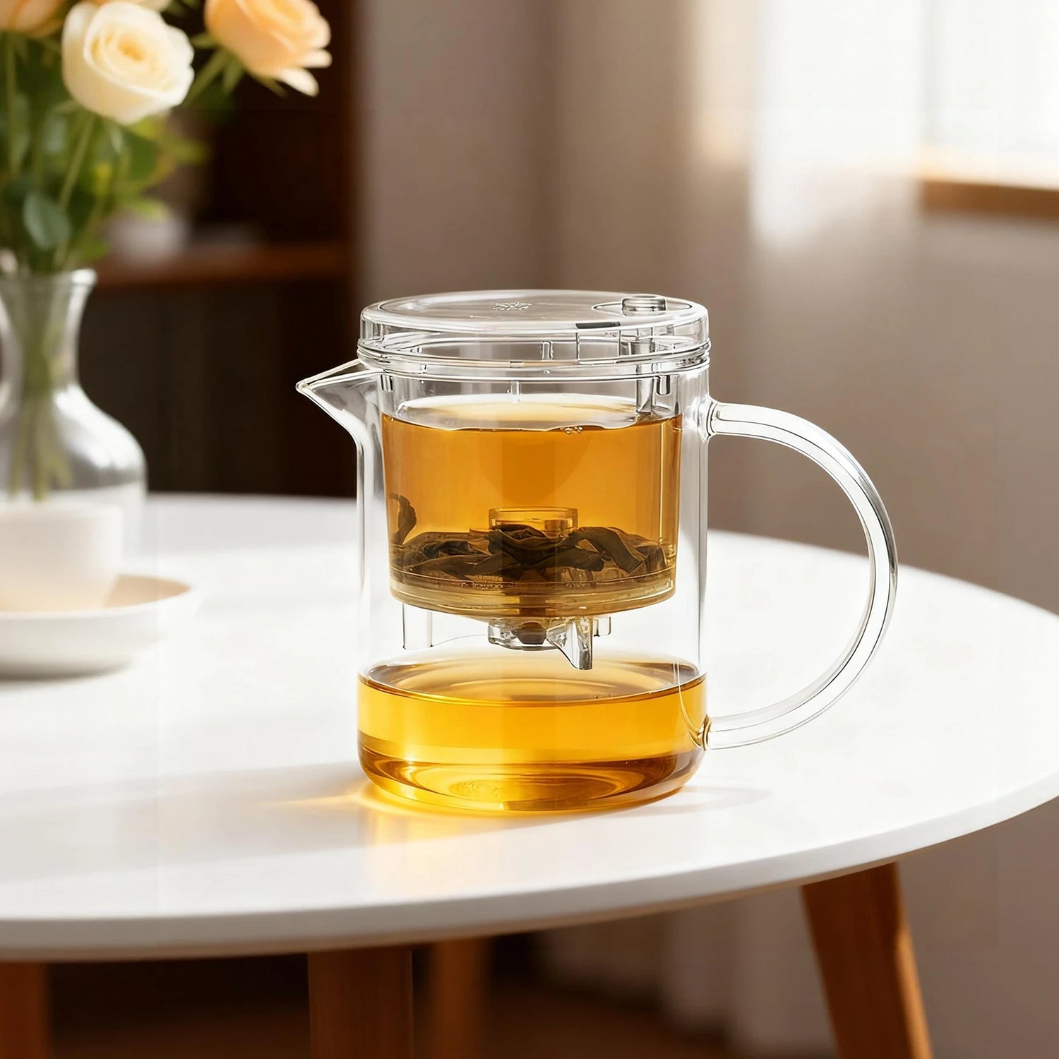 High-Temperature-Resistant Glass Piao Yi Cup / Detachable Tea Infuser Cup 350mL