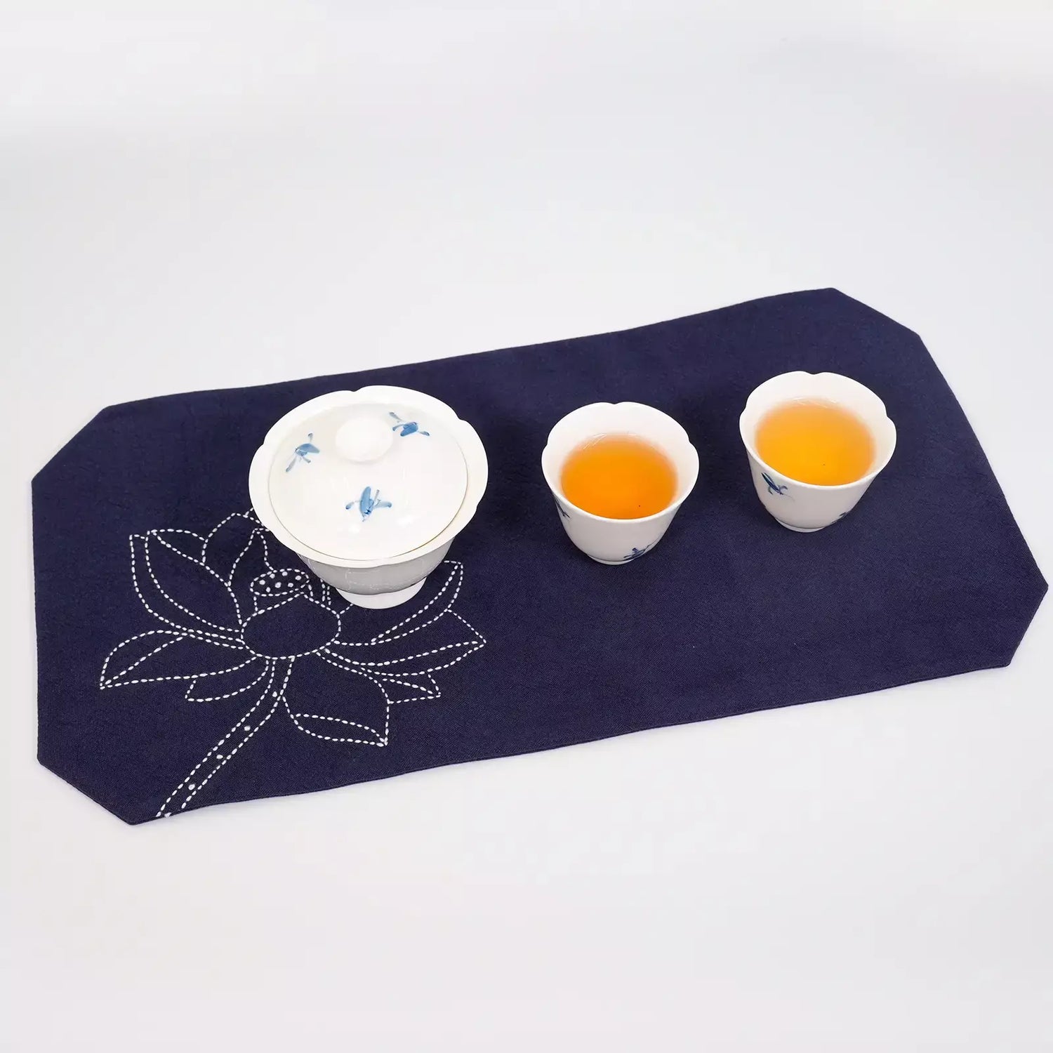 Hand-Embroidered Tea Mat for Gongfu Tea