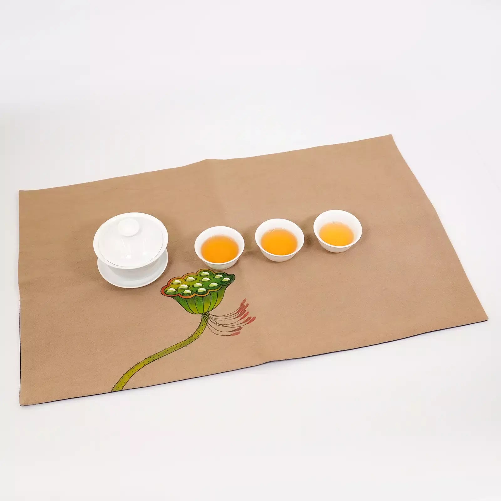 Chinese-Style Hand-Painted Tea Mat | Oriental Aesthetic Teaware Mat ...