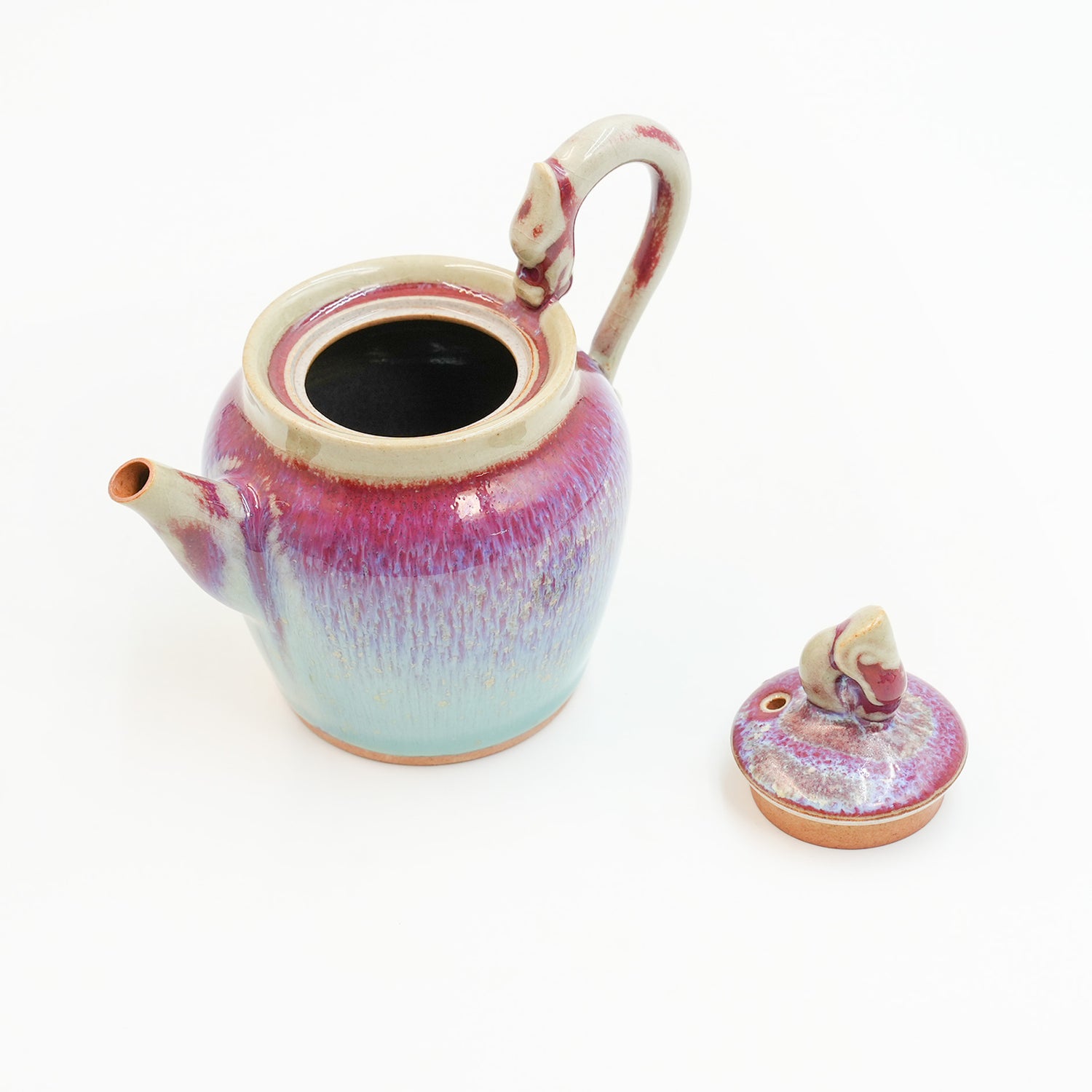 Handmade Jun ware-purple blue glaze dragon head teapot-200ml