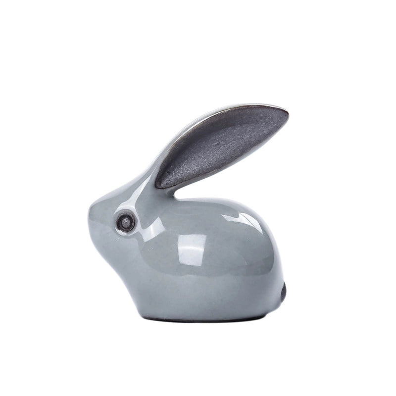 Cute tea pet—Ru Kiln Little Rabbit Figurine