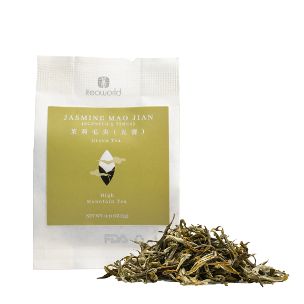 Jasmine Mao Jian | Traditional 5-Scent Jasmine Green Tea  (One Bud with Two Leaves) – Pure Floral Fragrance, Rich and Sweet with Refreshing Aftertaste | Summer Harvest July 2023 from 1000m in Mengsheng, Lincang, Yunnan | 3.5oz (100g) For Afternoon