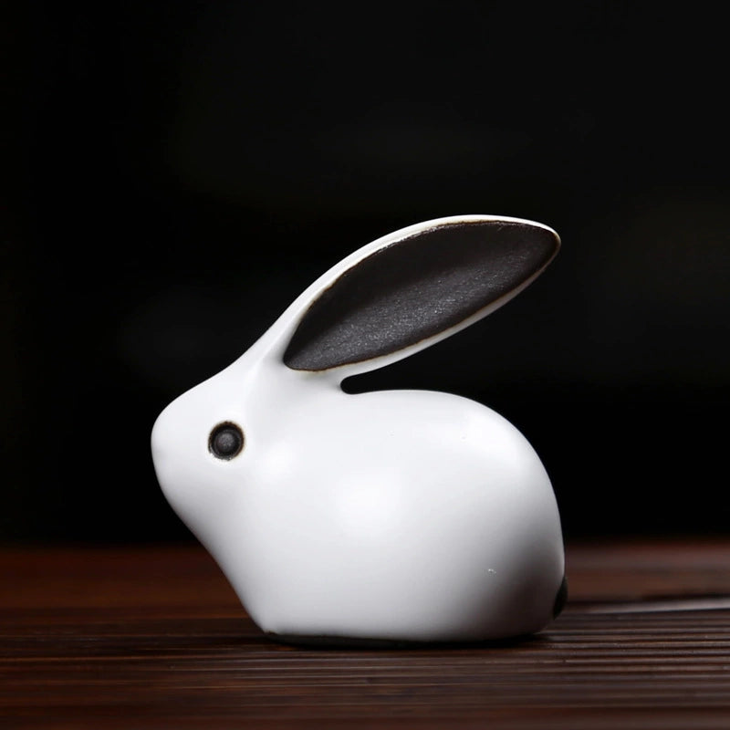 Cute tea pet—Ru Kiln Little Rabbit Figurine