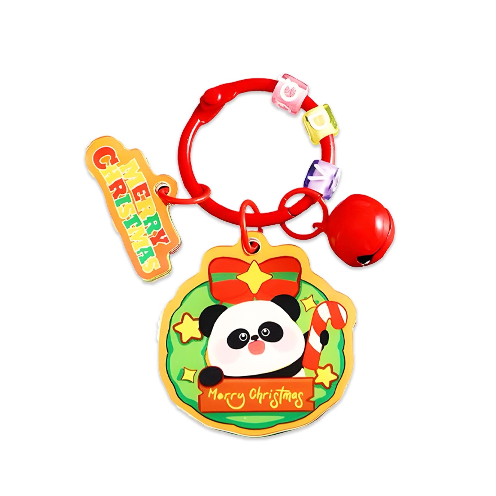 Exquisite Cute Christmas Teacup Panda Tag Keychain