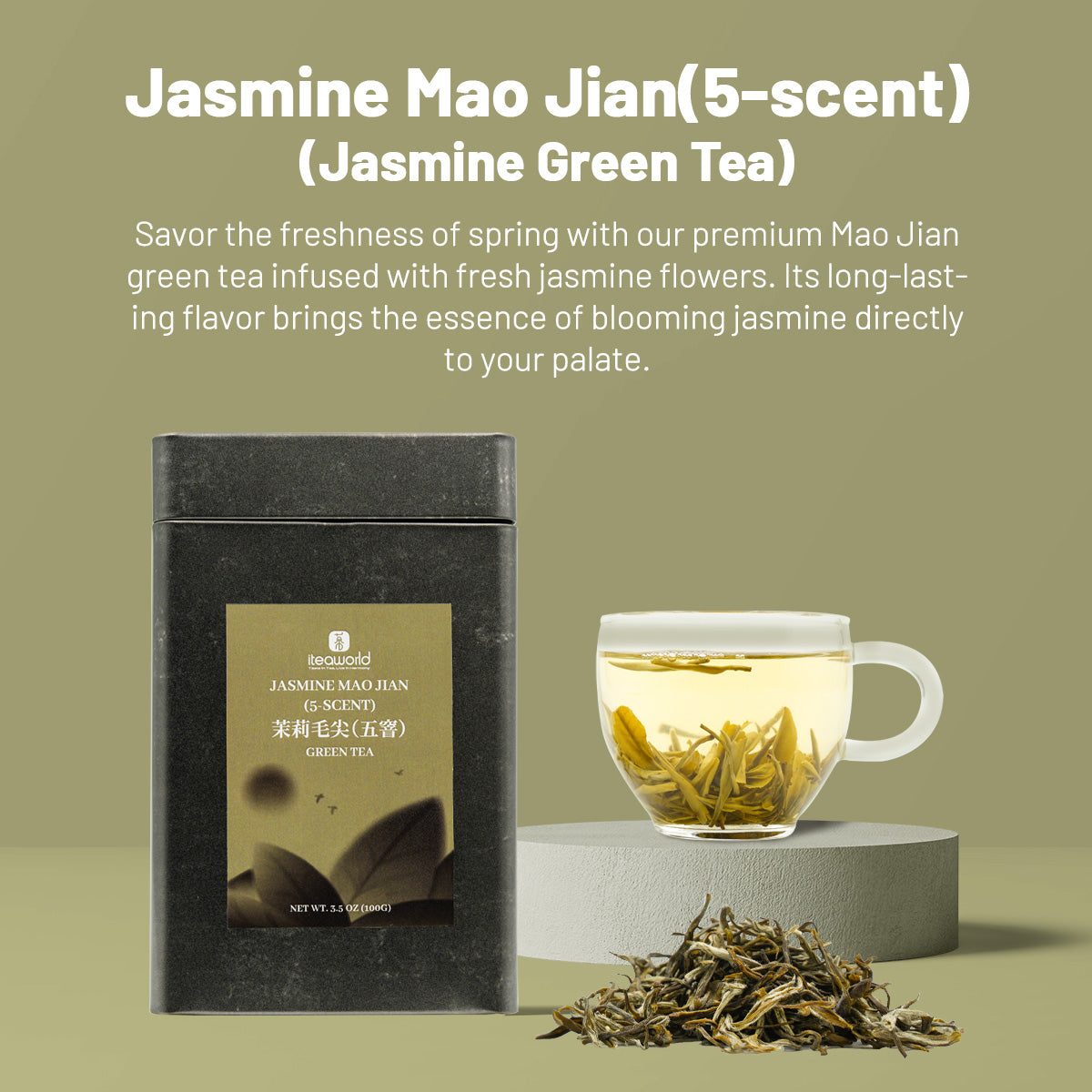 Premium Jasmine Green Tea – Mao Jian Grade 5-Infusion 100g