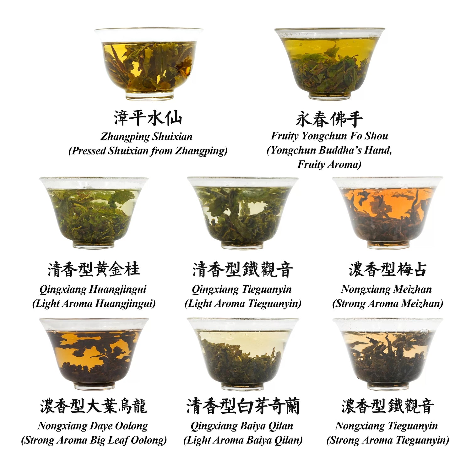 Southern Fujian Oolong Collection--8 unique historical flavors 100g
