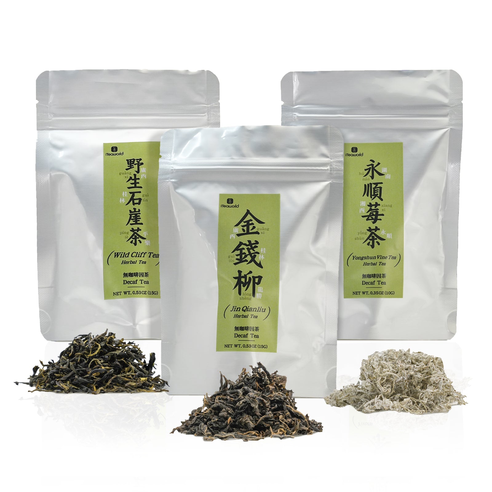 3 Flavors Herbal Tea Sampler For Vine Tea, Wild Cliff Tea and Jin Qian Liu 3 Bags 40G Caffeine Free Tea With Sweet Aftertaste and Antioxidant Thick, Resealable Aluminum Foil Pack Lightproof And Moisture-proof 2024 Spring Tea