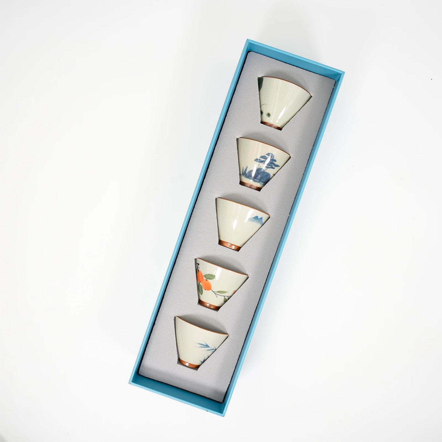 Hand-Painted Ge Kiln “Douli” Cup Set – 50 mL