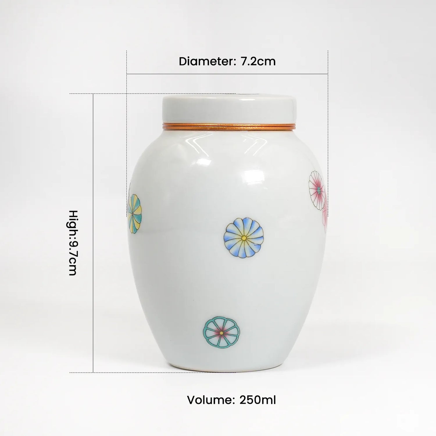 Portable Tuanhua Ceramic Tea Canister / Tea Storage Jar