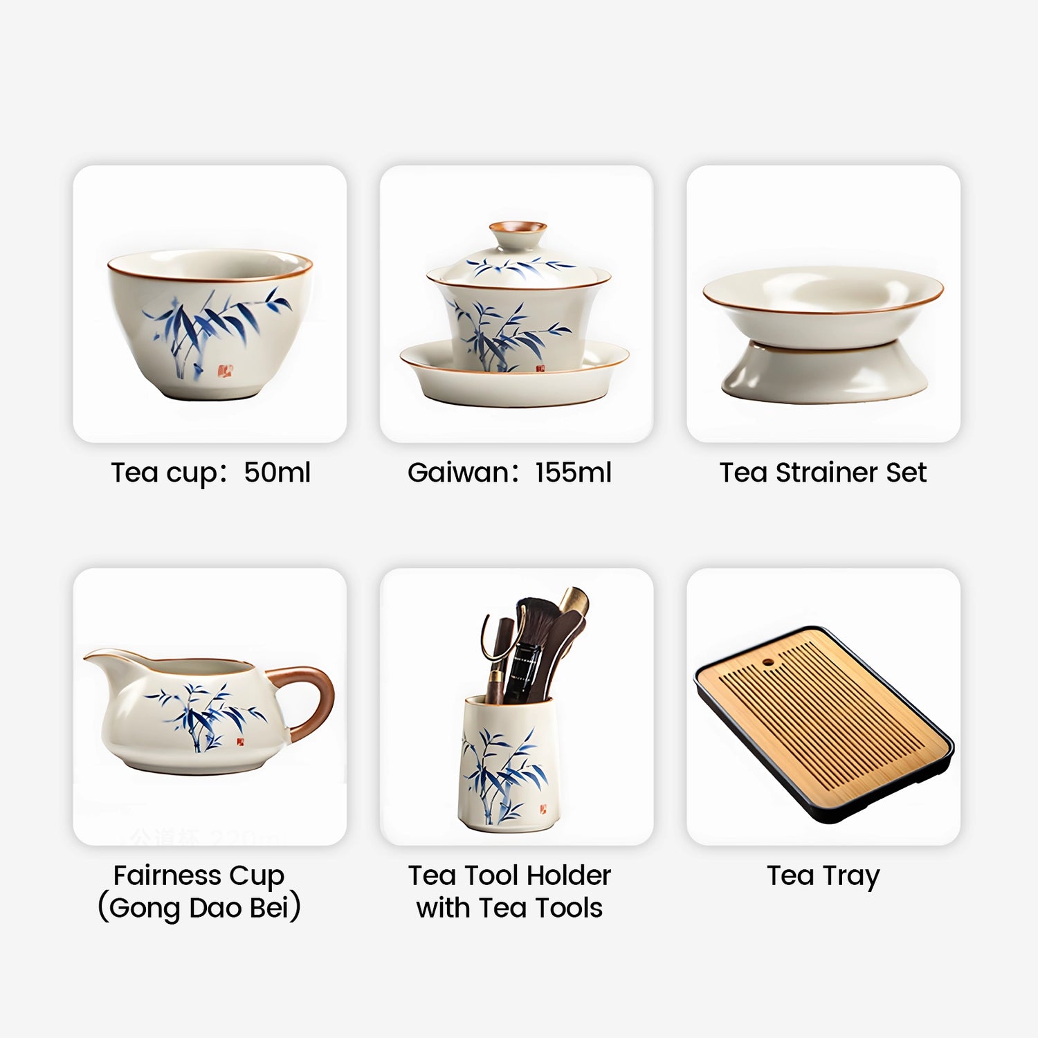 Китайский чайный сервиз Ru Kiln с гайванью, чайным столиком и многим другим